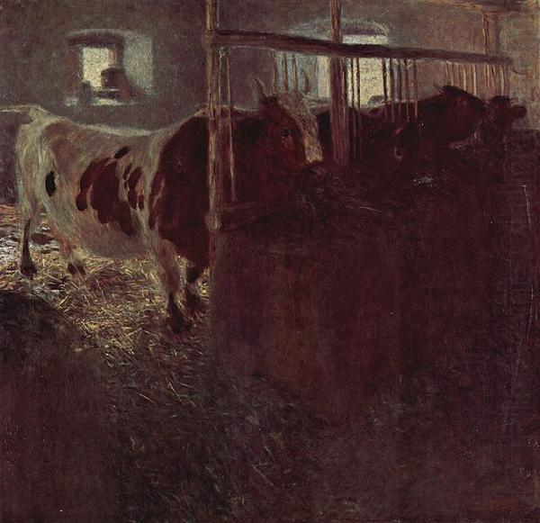 Kuhe im Stall, Gustav Klimt